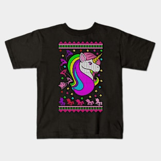 Unicorn Ugly Christmas Kids T-Shirt